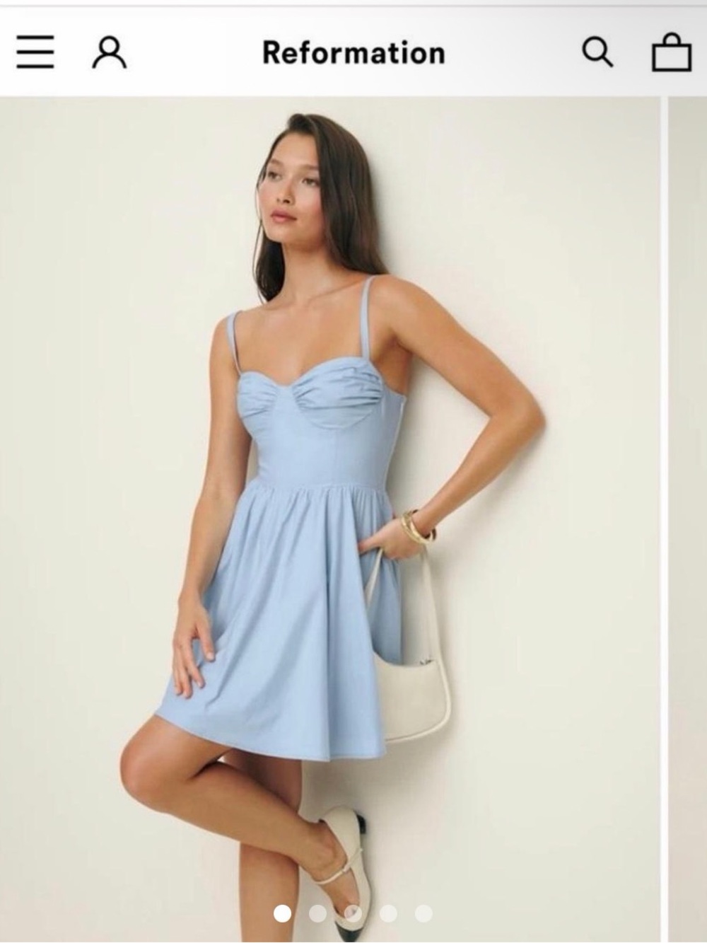 Reformation Light Blue Cherrie Dress